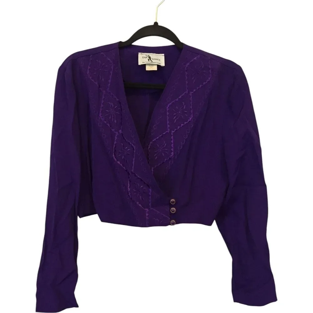 Tap‎ Dance Greco Top And Pants Set Purple Women's Size 9/10 Jazz Theater Vtg